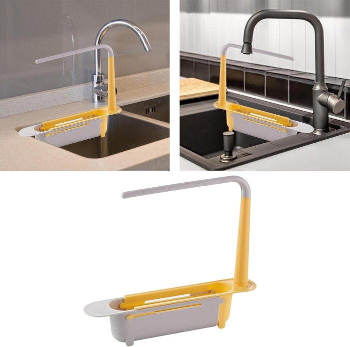 Telescopic Sink Storage Rack Material Kitchen Rag Rack Dishwashing Organizer Shelf Drain Basket Pp Under Sink Organizers ( Mic Color 1 Pc) - Image 6