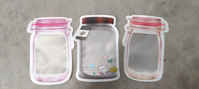 Plastic Transparent Medium Jar Shaped Pouch With Zipper (1 Pc) - Image 9