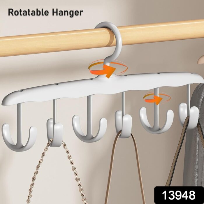 Tank Top Hanger, 12-Hook Space Saving Hanger, Capacity Rotatable Wood Space Saving Hanger Closet Organizers and Storage for Dorm & Apartment for Tank Top - Image 2