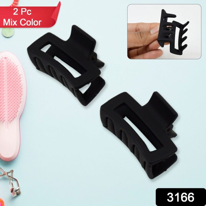 Matt Mini Hair Claw (2 Pc / Mix Colors) - Image 2