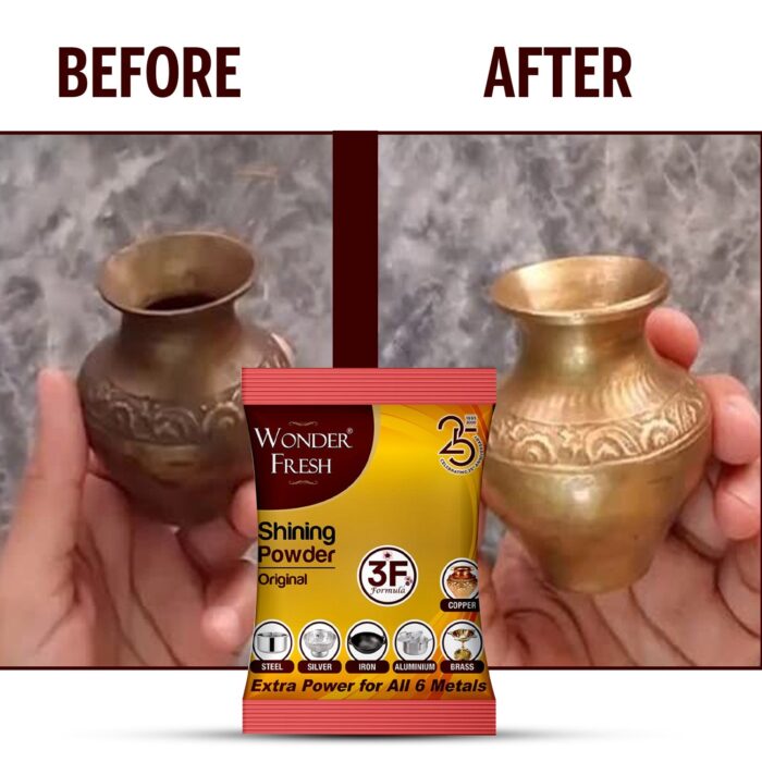 Shining Powder, Cleans and Polishes Copper, Brass, Silver, Aluminum, Iron, and Steel, Removes Tarnish and Oxidation (200 GM) - Image 6