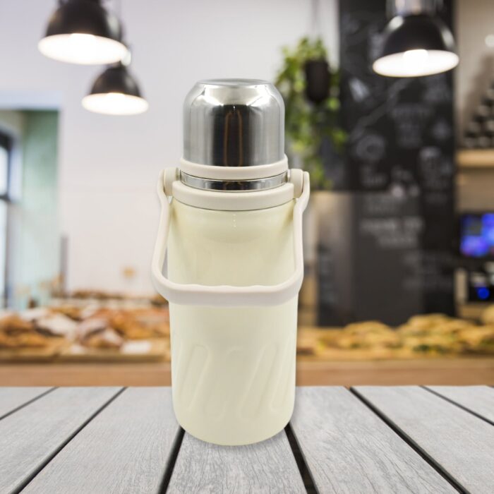 Stainless Steel Vacuum Insulated Water Bottle | Leak Proof Flask for Tea Coffee | Reusable Water Bottle with Hanging Strap | Bottle for Hot & Cold Drinks Wide Mouth Water Flask (900 ML) - Image 3