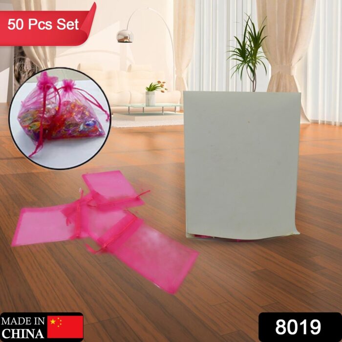 Organza Gift Bags Small Mesh Bags Drawstring Gift Bags Christmas Drawstring Organza Gift Bags, Wedding Party Festival Gift Bags (50 Pcs Set) - Image 2