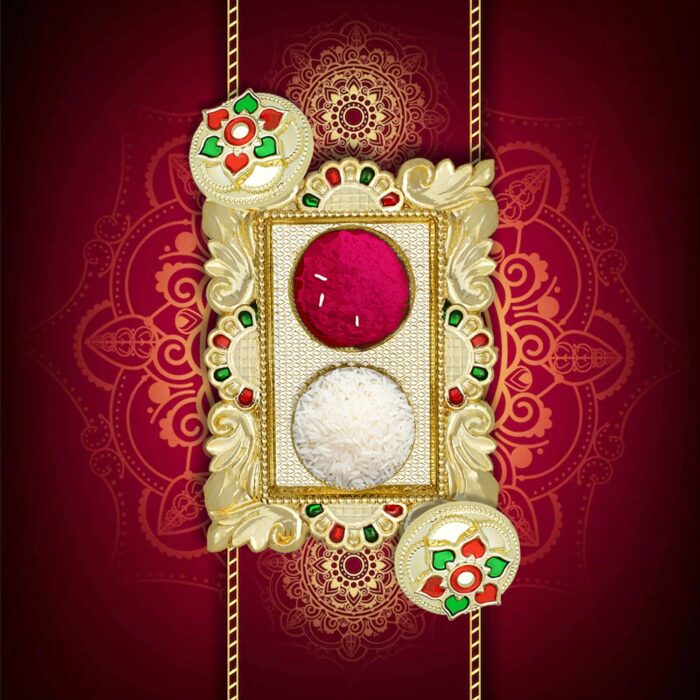 Rakasha Bandhan Special Puja Thali, Kumkum Thali Holder, Pooja Return Gift, Indian Housewarming Gifts, Brother / Bhai / Bhabhi / Sister / Family  Rakhi for Rakshabandhan, Diwali - Image 4
