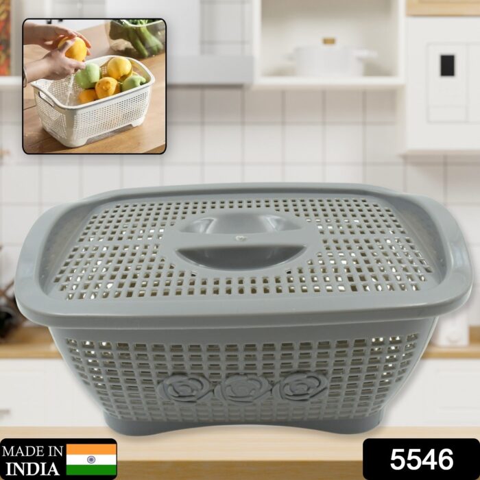 Multipurposes Plastic Basket, Organizer for Kitchen, Countertop, Cabinet, Bathroom with Lid, Plastic Storage Basket For Store Fruits, Vegetables, Magazines, Cosmetics, Stationary (1 Pc / Mix Color ) - Image 2
