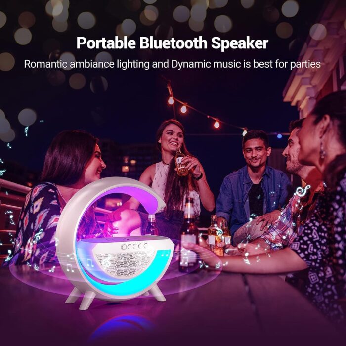 3-in-1 Multi-Function LED Night Lamp with Bluetooth Speaker, Wireless Charging, for Bedroom for Music, Party and Mood Lighting - Perfect Gift for All Occasions  blootuth speaker (Media Player) - Image 6