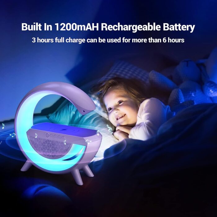 3-in-1 Multi-Function LED Night Lamp with Bluetooth Speaker, Wireless Charging, for Bedroom for Music, Party and Mood Lighting - Perfect Gift for All Occasions  blootuth speaker (Media Player) - Image 3