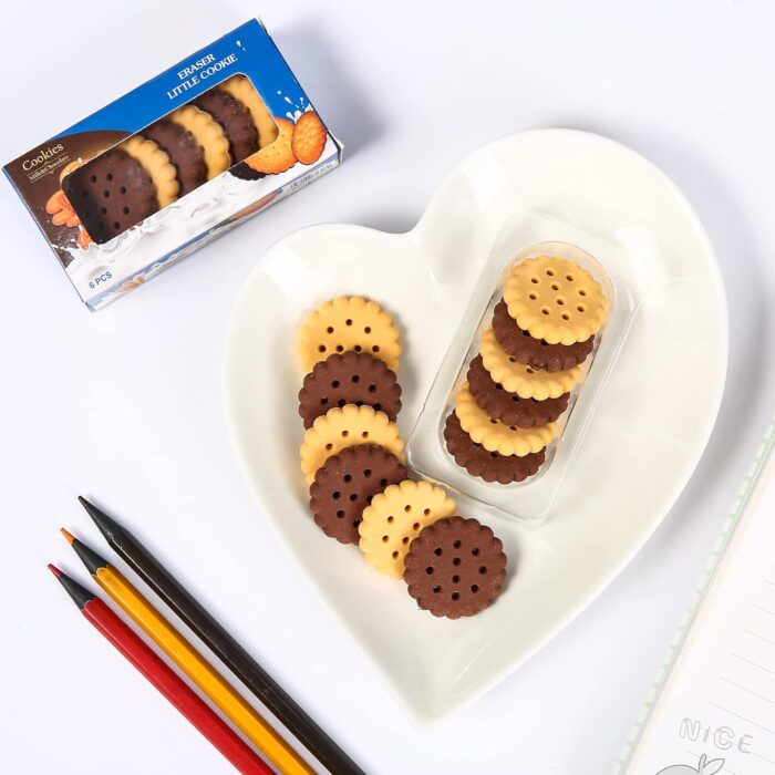 Pack of 6 Erasers Erasers Stationery School Rubber Schools Sketches Office Sign Kid Party Favour Gift Toy Gift Creative Christmas Birthday Gift in Shape Biscuits (6 Pcs Set) - Image 7