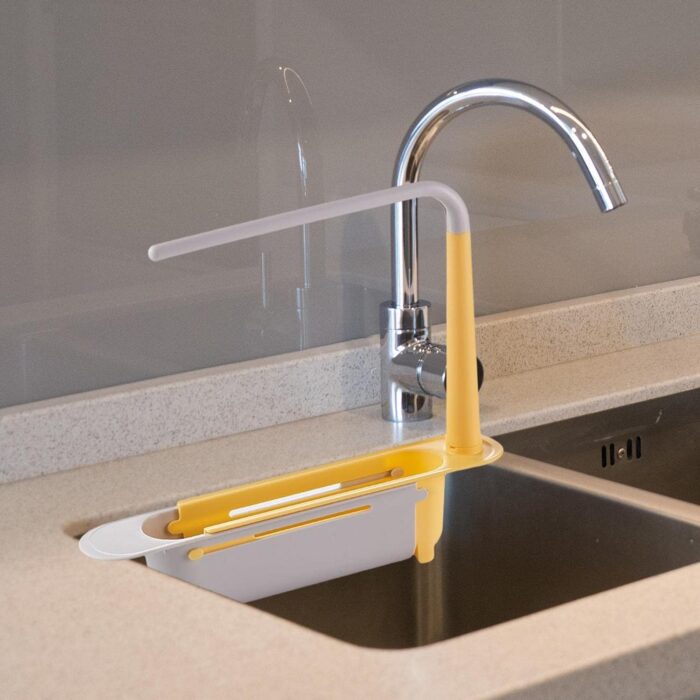 Telescopic Sink Storage Rack Material Kitchen Rag Rack Dishwashing Organizer Shelf Drain Basket Pp Under Sink Organizers ( Mic Color 1 Pc) - Image 8