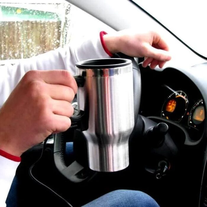 Stainless Steel Vacuum Glass Insulated Glass Coffee Cups (With Lid & Handle / 1 pc) - Image 6
