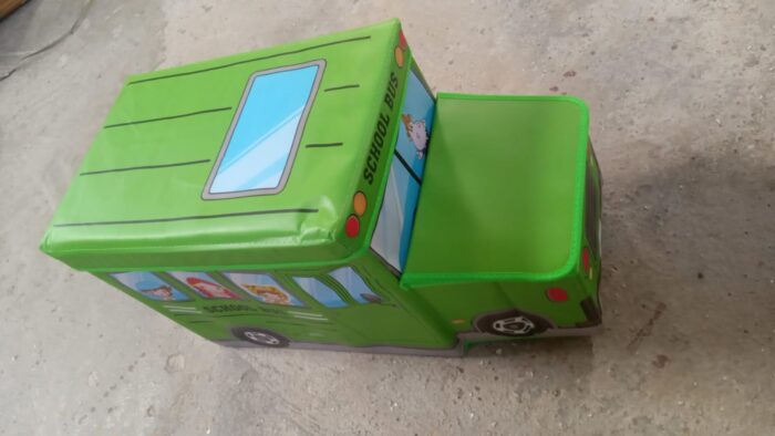 Foldable Bus Shape Toy Box Storage with Lid for Storage of Toys Basket Useful as Toy Organizer mountable Racks Surface Multipurpose Basket for Kids Wardrobe Cabinet Wood with Cloth Cover For Home Decor Books, Game, Baby Cloth (Mix Color & Design ) - Image 10