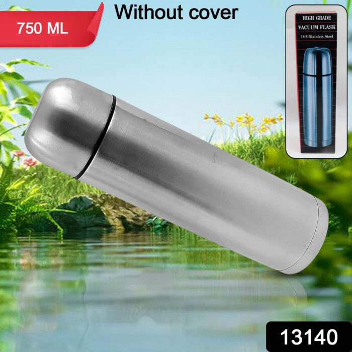 Vacuum Flask Without Cover, 18/8 Stainless Steel | Hot and Cold Water Bottle with Push-Down Lid | Double Walled Stainless Steel Bottle for Travel, Home, Office, School, Picnic (750 ML / Without Cover) - Image 2