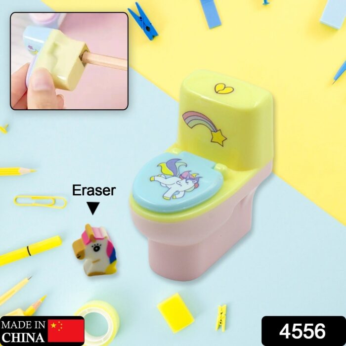 Fun & Functional! Toilet Pencil Sharpener with Eraser (2 Pc Set) - Image 2