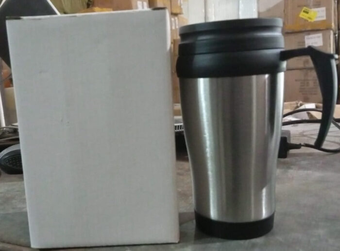 Stainless Steel Vacuum Glass Insulated Glass Coffee Cups (With Lid & Handle / 1 pc) - Image 9