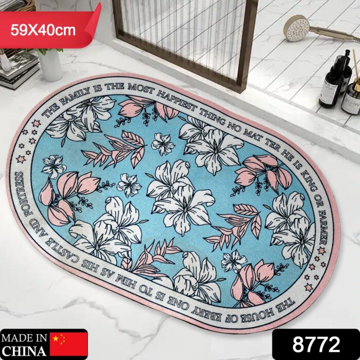 Floor Mat, Bath Mat, Door Mat Floral Pattern, Washable, Non-Slip, Stylish, Design Print Rug Mat, Stylish, Quality, Abrasion Resistant, Soundproofing, Hot Carpet, All Seasons, For Kitchen, Bedroom, Living Room (59x40 Cm) - Image 2