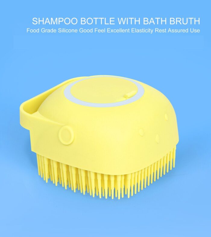 Silicone Massage Bath Body Brush Soft Bristle With Shampoo Dispenser - Image 6