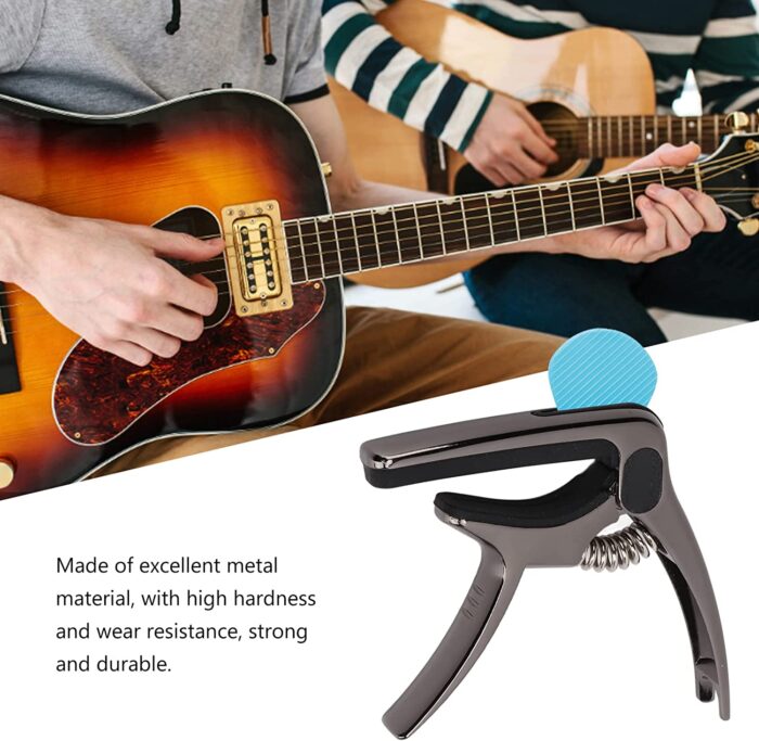 Guitar Capo with Pickup Stand, Soft Pad for Acoustic and Electric Guitar Ukulele Mandolin Banjo Guitar Accessories - Image 4