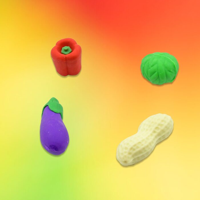 Mini Cute Vegetable & Fruit Erasers (4 Pc): Pencil Rubbers for Kids - Image 5