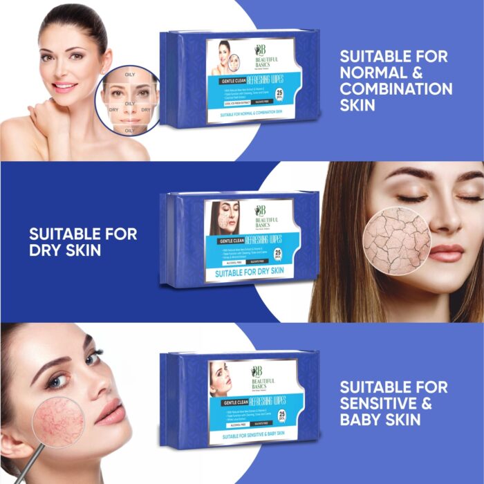 Refreshing Wet Wipes for Face | Facial Cleansing | Refreshing & Skin Hydration| Soothing for skin | pH Balance & Alcohol Free | Nourishing with Fruit extract | 25 Wipes - Image 6