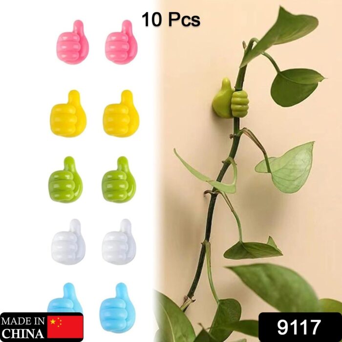 Thumb Cable Clips,Cord Holder Multi-Functional Wall Hooks Cable Organizer Cable Management for Desk Home Office Car Multi Color (Pack Of 10) - Image 2