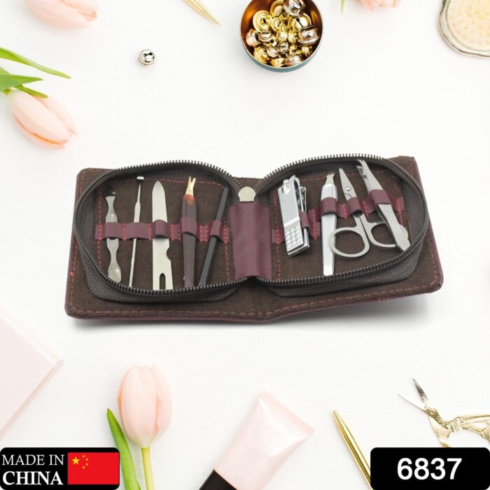 Nail Clipper Kit Fingernail Clipper, Manicure Set, Stainless Steel Nail Cutter Set ,Manicure Tool, Nail Clippers Care Tools with Lightweight and Beautiful Travel Leather Case (9 Pc Set) - Image 2