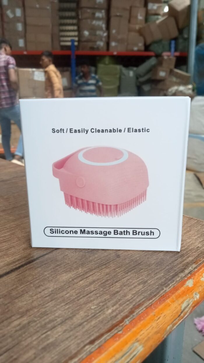 SILICONE MASSAGE BATH BODY BRUSH WITH SHAMPOO DISPENSER - Image 8