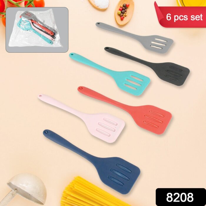 Multipurpose Silicone Spoon, Silicone Basting Spoon Non-Stick Kitchen Utensils Household Gadgets Heat-Resistant Non Stick Spoons Kitchen Cookware Items For Cooking and Baking (6 Pcs Set) - Image 2