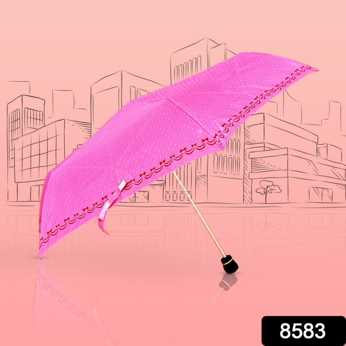 3-Fold Sun & Rain Protective Solid Foldable Umbrella (1 pc) - Image 2