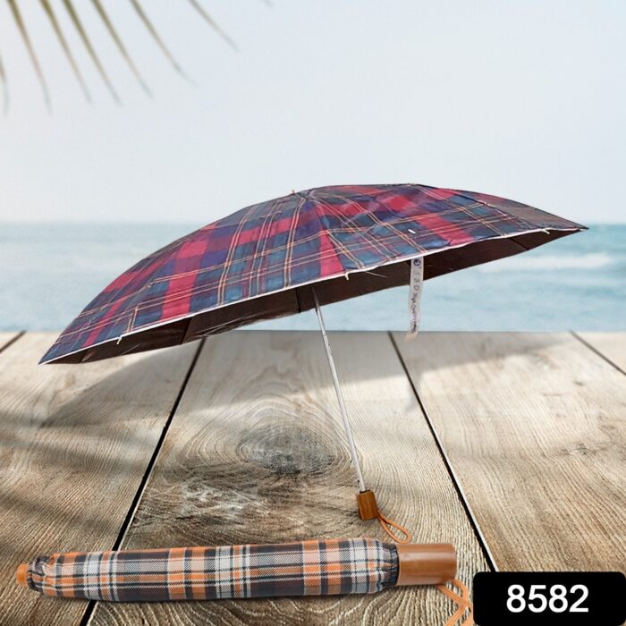 3-Fold Sun Protective Solid Foldable Outdoor Umbrella, Portable Sun, UV Protection Lightweight Rain Umbrella For Girls, Women, Men, Boys (1 pc / With Case) - Image 2