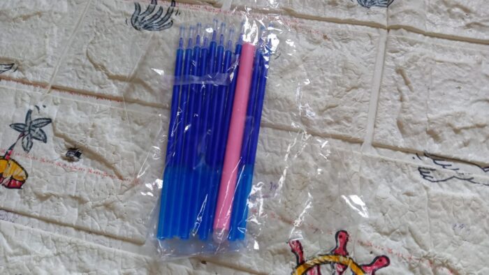 School Office Erasable Fabric Marking Pens, Full Needle Refills Blue Gel Pen Refill Replacement, for School Pen Writing Tools Kawaii Stationery (11 Pc Set) - Image 7