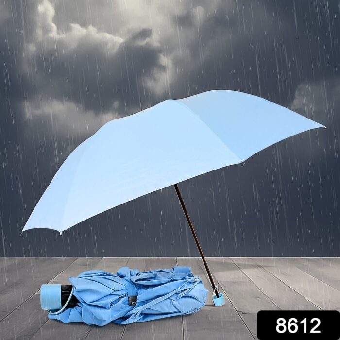 3-Fold Sun Protective Solid Foldable Umbrella (1 Pc) - Image 2