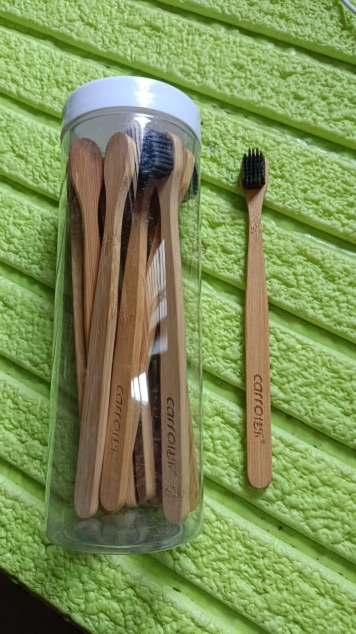 Bamboo Wooden Toothbrush Soft Toothbrush Wooden Child Bamboo Biodegradable Toothbrush, Manual Toothbrush for Adult, Kids (15 pcs set / With Round Box) - Image 7