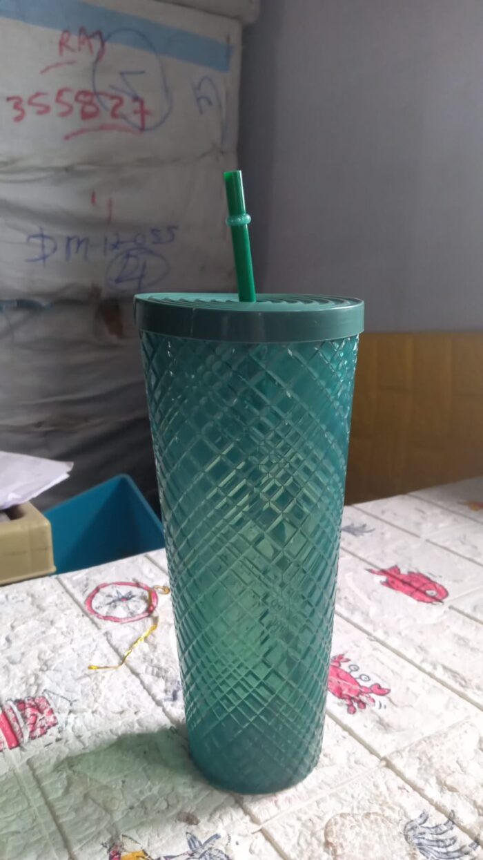 Cup with Straw &  LED Lighting Reusable Matte Studded Tumbler with Leak Proof Lid Water Cup Travel Mug Coffee Ice Water Bottle Double Walled Insulated Tumbler BPA Free (1 Pc) - Image 7
