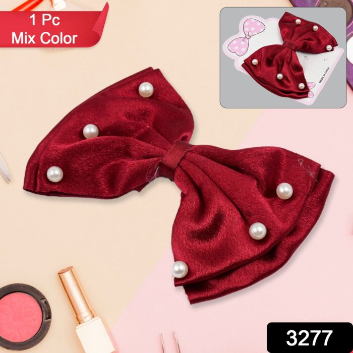 Hair Bow Knot Clip Suitable For Girls (1 Pc / Multicolour) - Image 2