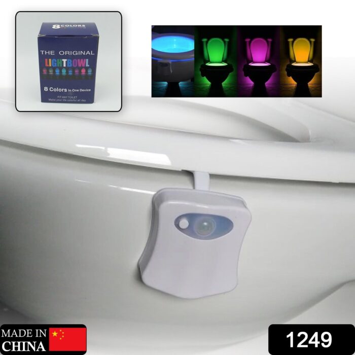 Toilet Light, LED Toilet Bowl Light Toilet Cover Lamp Sturdy and Durable, Toilet Night Light 8 Colors In One Device Battery Operated, Bathroom Equipment for Bathroom for Home (1 Pc / Battery Not Included) - Image 2