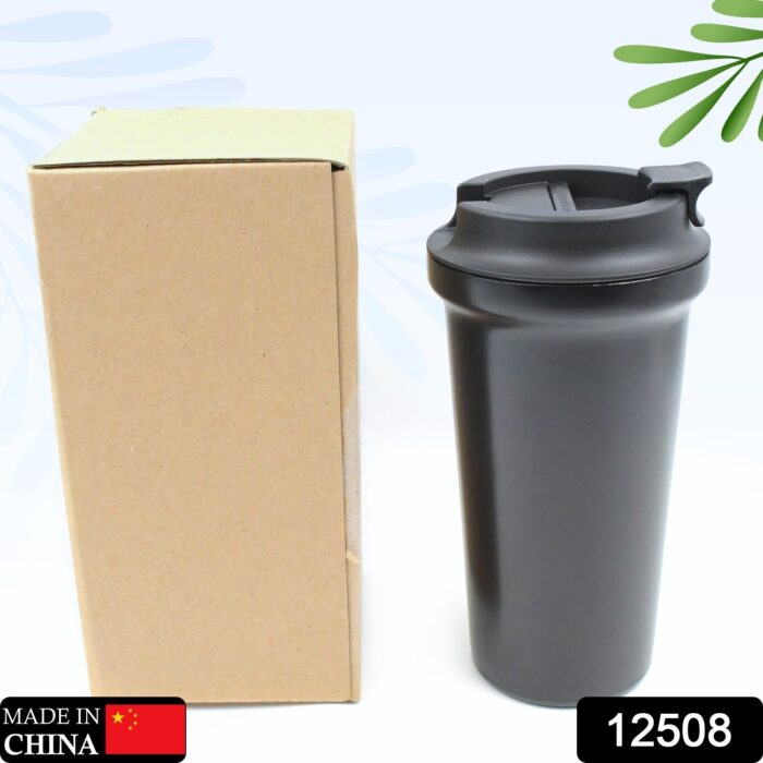 Inside Stainless Steel & Outside Plastic Vacuum Insulated  Insulated Coffee Cups Double Walled Travel Mug, Car Coffee Mug with Leak Proof Lid Reusable Thermal Cup for Hot Cold Drinks Coffee, Tea (1 Pc) - Image 2