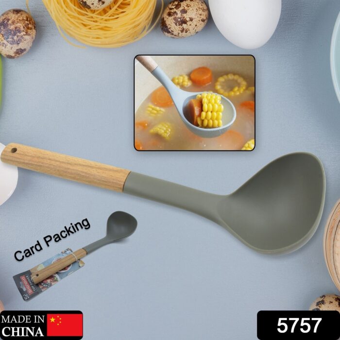 Plastic Kitchen Accessories Skimmer, Spatula Spoon & Soup Spoon Heat Resistant  Non Stick Spoons Kitchen Cookware Items Heat Resistant Plastic Kitchen Utensils for Cooking, BPA FREE Gadgets for Non-Stick Cookware (1 Pc ) - Image 2
