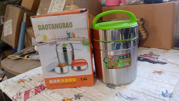 LEAK-PROOF THERMOS FLASK FOR HOT FOOD, WARM SOUP CUP, VACUUM INSULATED LUNCH BOX, FOOD BOX FOR THERMAL CONTAINER FOR FOOD STAINLESS STEEL (1.6 L) - Image 6