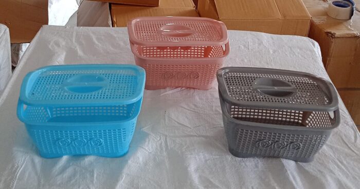 Multipurposes Plastic Basket, Organizer for Kitchen, Countertop, Cabinet, Bathroom with Lid, Plastic Storage Basket For Store Fruits, Vegetables, Magazines, Cosmetics, Stationary (1 Pc / Mix Color ) - Image 7