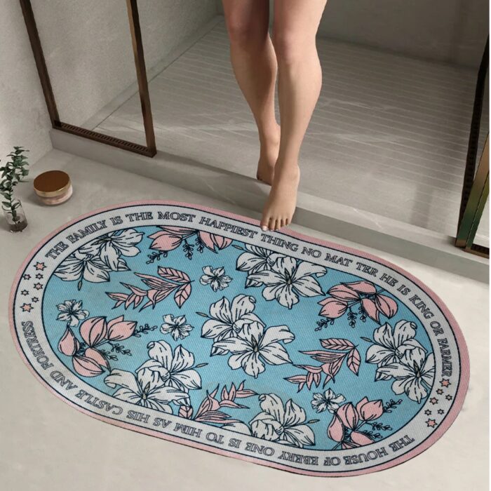 Floor Mat, Bath Mat, Door Mat Floral Pattern, Washable, Non-Slip, Stylish, Design Print Rug Mat, Stylish, Quality, Abrasion Resistant, Soundproofing, Hot Carpet, All Seasons, For Kitchen, Bedroom, Living Room (59x40 Cm) - Image 4