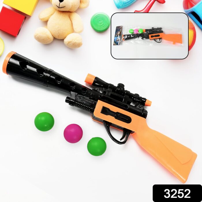 Manual Big Shooting 3 Ball Gun Toy shoot super ping pong gun for kids, Plastic Balls Shooting Gun Toys For Boys Kids High Quality Gun - Image 2