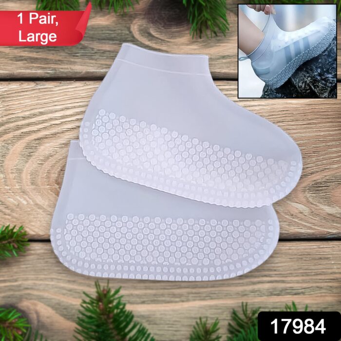 Non-Slip Silicone Rain Reusable Anti skid Waterproof Fordable Boot Shoe Cover (Large Size / 1 Pair / Mix Color) - Image 2