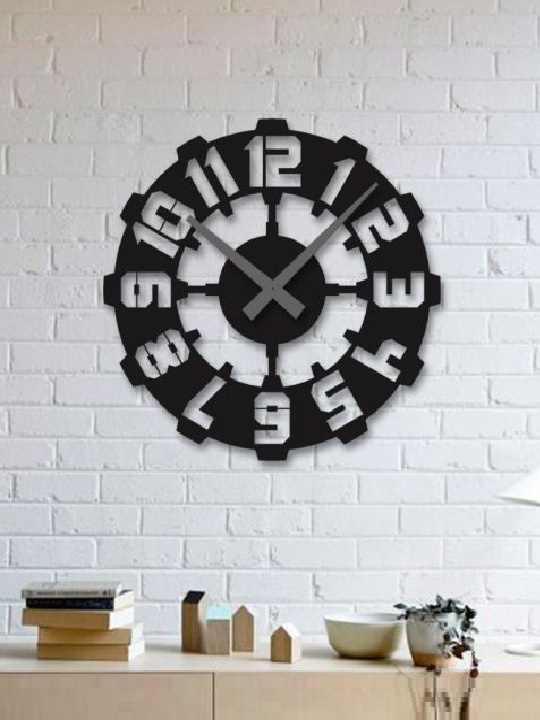 Industrial Gear Style Wall Clock | Bold Numeric Designer Clock | Modern Home & Office Décor