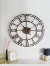Vintage Roman Numeral Wall Clock | Large Metal Skeleton Design | Classic Decorative Home Clock