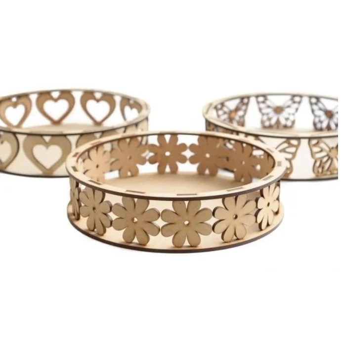 Premium Decorative Metal Serving Tray Set with Floral Cutwork | Elegant Home Décor & Gifting Trays