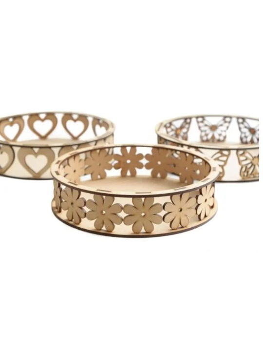 Premium Decorative Metal Serving Tray Set with Floral Cutwork | Elegant Home Décor & Gifting Trays