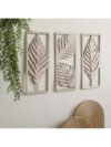 Handcrafted Wooden Leaf Wall Art Set Framed Decorative Panels for Modern Home Décor