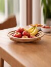 Handcrafted Wooden Fruit Basket | Decorative Kitchen Countertop Organizer Bowl | Modern Home Storage