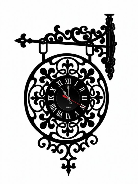 Vintage Victorian Double-Sided Station Wall Clock | Antique Hanging Bracket Ornate Filigree Floral Scrollwork Designer Timepiece - Image 2