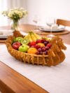 Handcrafted Wooden Peacock Basket | Laser Cut Decorative Fruit & Storage Basket | Artistic Tabletop Décor